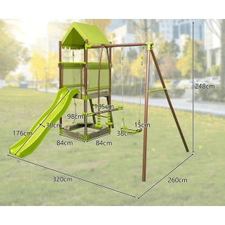 Green For Swing Set – Комплект с люлки и пързалка за двор | SONNE1324 - 2