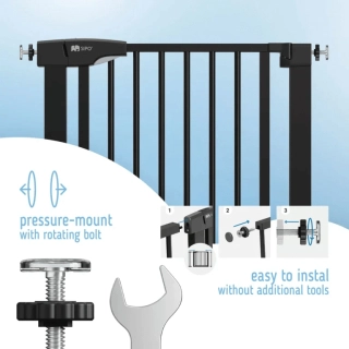 Черна преграда за стълби с удължение 7см. + 14см. в сет | SONNE1333 - 6