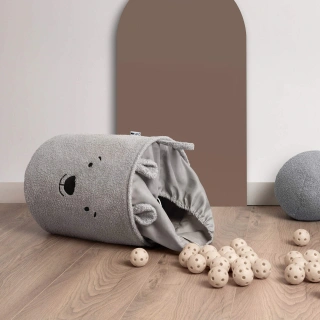 Букле кош за съхранение на играчки xl с връзка, сиво мече | SONNE1364 - 5