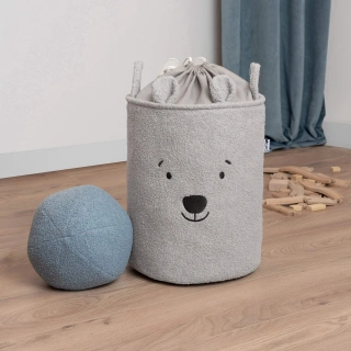 Букле кош за съхранение на играчки xl с връзка, сиво мече | SONNE1364 - 6