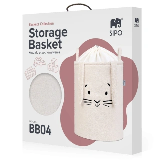 Kош за съхранение на играчки xl с връзка, кремаво зайчe | SONNE1365 - 2