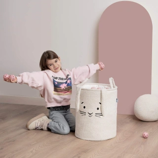 Kош за съхранение на играчки xl с връзка, кремаво зайчe | SONNE1365 - 6