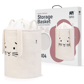 Kош за съхранение на играчки xl с връзка, кремаво зайчe | SONNE1365 - 9