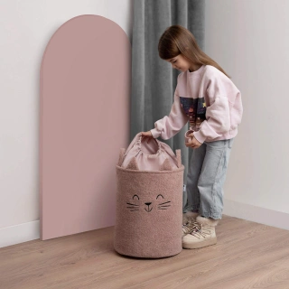 Кош за съхранение на играчки xl с връзка, розова котка | SONNE1366 - 6