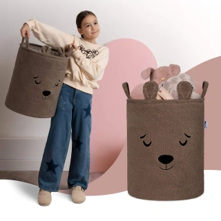 Кош за съхранение на играчки xl с връзка, кафяво мече | SONNE1367 - 3