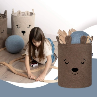 Кош за съхранение на играчки xl с връзка, кафяво мече | SONNE1367 - 5