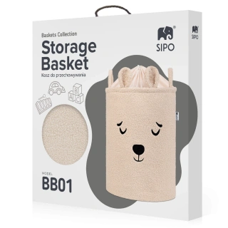 Кош за съхранение на играчки xl с връзка, бежово мече | SONNE1368 - 2