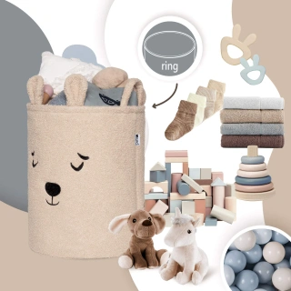 Кош за съхранение на играчки xl с връзка, бежово мече | SONNE1368 - 6
