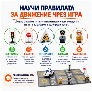 Магнитен конструктор със знаци и количка, 17 части | SONNE1382 - 5