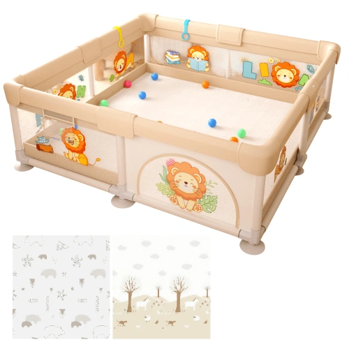 Мека ограда LEO FUN M – 150x180 см, модел с лъвчета | SONNE1317