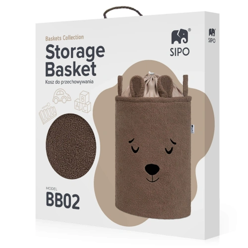 Кош за съхранение на играчки xl с връзка, кафяво мече