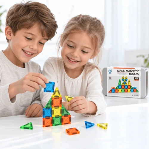 Магнитен конструктор за деца Magic Magnetic Blocks, 28 части
