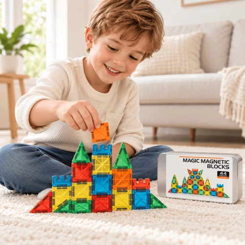 Magic Magnetic Blocks – Разширен комплект, 44 части