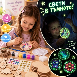 Творчески комплект  Wooden Painting – светещи дървени декорации | SONNE1449 - 5