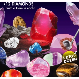 Детски STEM комплект за разкопки GEMS – открий 12 истински скали и минерали | SONNE1462 - 3