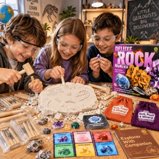 Детски геоложки комплект Deluxe Rock Hunter – разкопки, истински скали и минерали | SONNE1465 - 4