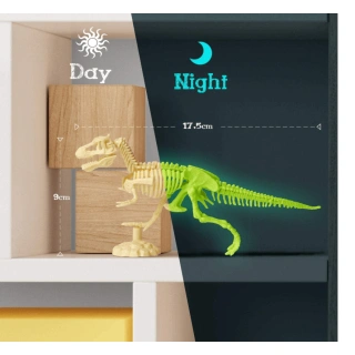 Детски STEM комплект за разкопки Glow in the Dark Dino – сглоби светещ скелет на динозавър | SONNE1467 - 3