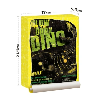 Детски STEM комплект за разкопки Glow in the Dark Dino – сглоби светещ скелет на динозавър | SONNE1467 - 5