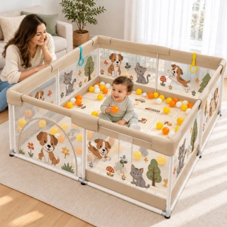 Бебешка мека ограда Sonne Woodora 120 х 120cm | SONNE1478 - 5