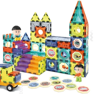 Голям магнитен конструктор Limp с 139 части и две платформи | Sonne278 - 1