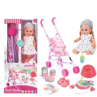 Кукла бебе момиче с множество аксесоари и 12 звука | Sonne304 - 1