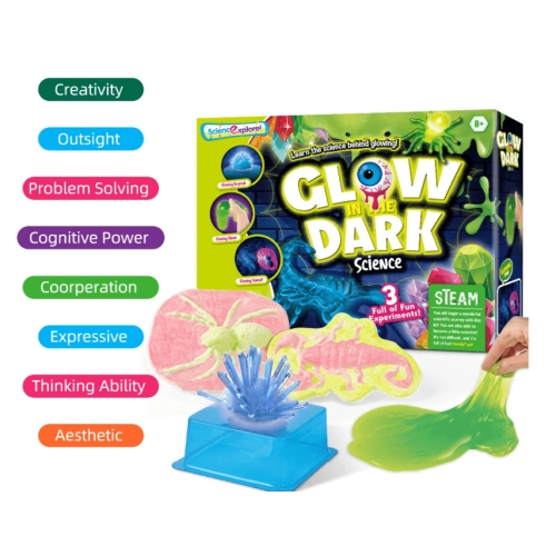 Детски STEM комплект Glow in the Dark Science – 3 светещи експеримента
