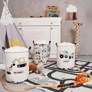 Кош за съхранение на играчки със шнур, 43 L, багери | SBT42 - 3