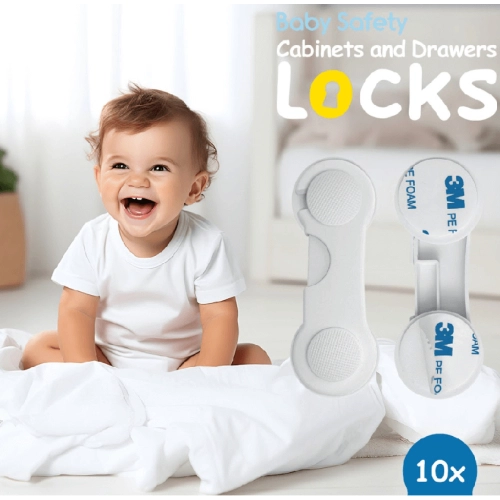 Защитни ключалки резета за детски шкафове, 10 бр. в комплект | SBS-215 - 2