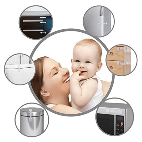 Регулируеми ключалки с каишки за бебешки шкафове, 6 броя | SBS-217 - 3