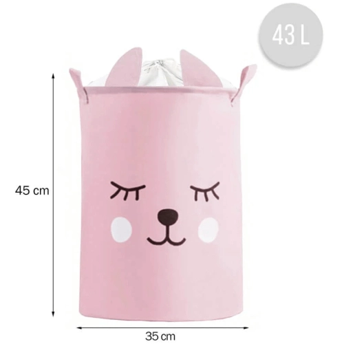 Сгъваема кошница за съхранение на играчки розово мече 43 L | BT035 - 2