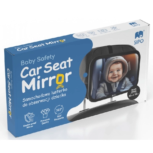 Бебешко огледало за задна седалка, черно | SBS-SM30 - 1
