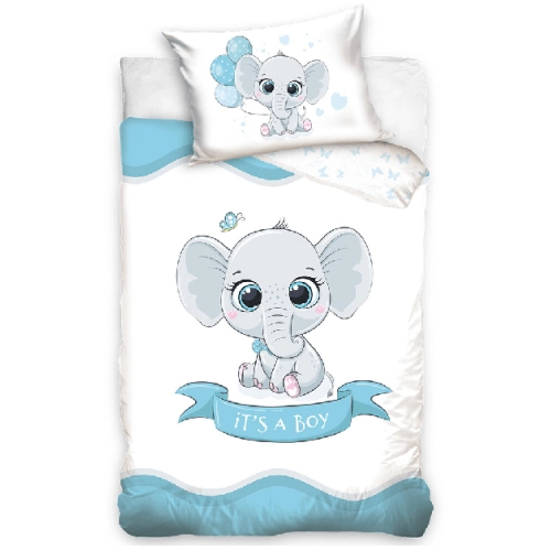 Бебешки спален комплект синьо слонче  |  BABY226005-BABY