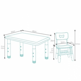 Детски комплект регулируема маса и стол Sonne Розова | Sonne18-2 - 2