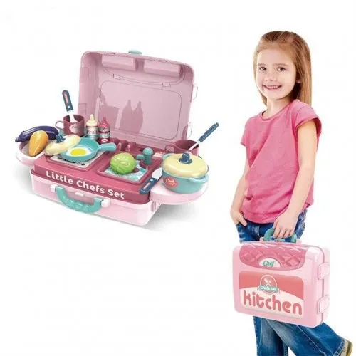 Детска розова кухня Little Chefs Set | Sonne100 - 2