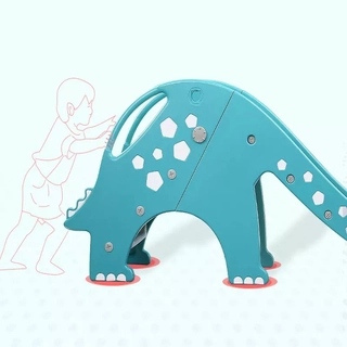 Детска пързалка Жирафчо тюркоаз цвят с баскетболен кош | Sonne208 - 3