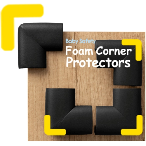 Предпазители за ръбове и ъгли на мебели – 4 бр., черни | SBS-T11-F2E - 7
