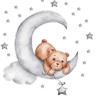 Стикер за стена за детска стая – Мече Луна | SONNE933 - 7