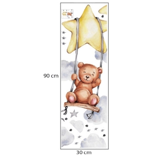 Стикери за стена за детска стая плюшено мече на люлка | SONNE936 - 4