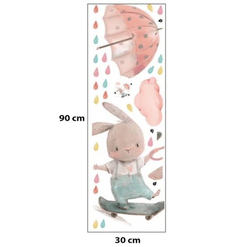 Стикер за стена за детска стая зайче с чадър | SONNE934 - 6
