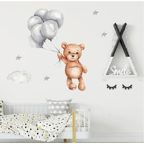 Стикери за стена за детска стая плюшено мече с балони | SONNE937