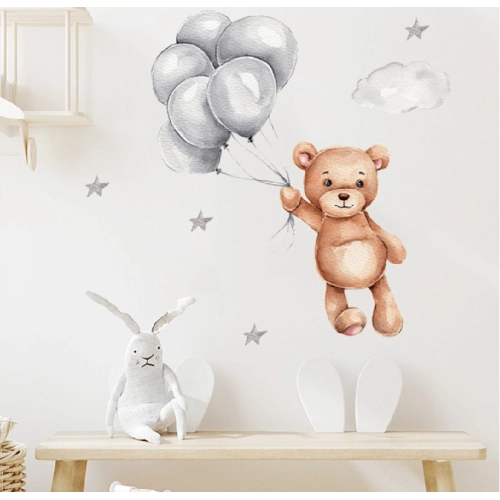 Стикери за стена за детска стая плюшено мече с балони | SONNE937 - 3