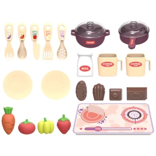 Детска кухня 2 в 1 в розов цвят и аксесоари за игра | SONNE958 - 7