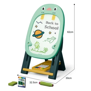 Детска двустранна дъска за рисуване в зелен цвят и аксесоари | SONNE967 - 2