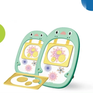 Детска двустранна дъска за рисуване в зелен цвят и аксесоари | SONNE967 - 4