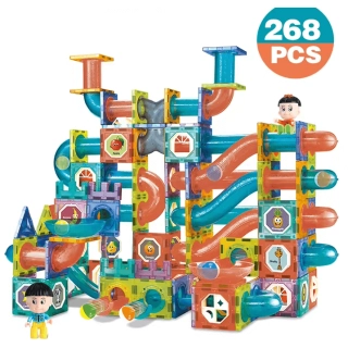 Голям магнитен конструктор с топка и тръбна писта 268 части | SONNE974 - 1
