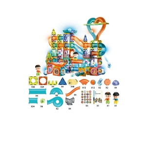 Голям магнитен конструктор Agera със светещо топче 202 части | SONNE975 - 1