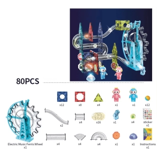Светещ детски магнитен конструктор Dorfi със звуци 80 части | SONNE977 - 4