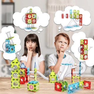 Магнитен детски конструктор Otis със звук и  колело 73 части | SONNE980 - 2