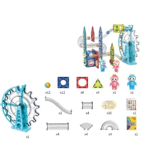 Магнитен детски конструктор Otis със звук и  колело 73 части | SONNE980 - 6