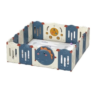 Бебешка ограда Little Dino - синьо и бяло | Sonne0527 - 1
